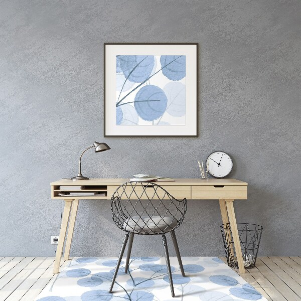 Chair mat floor panels protector Branches with leaves