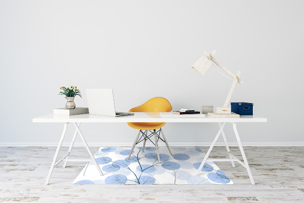Chair mat floor panels protector Branches with leaves