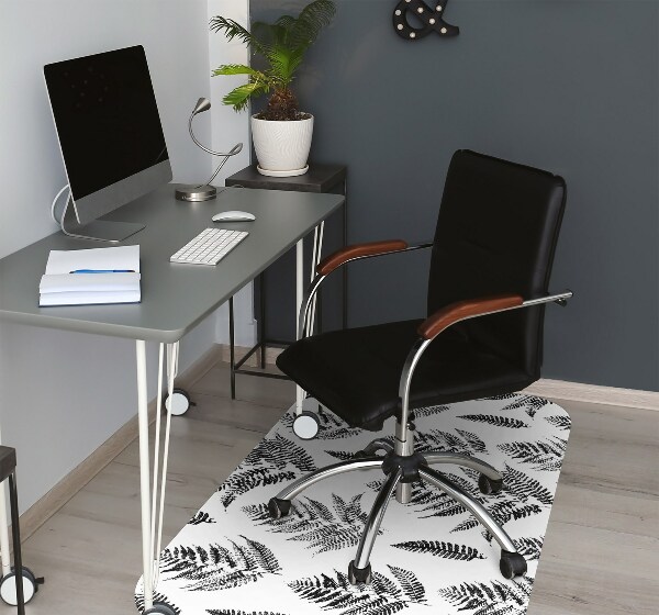 Office chair mat imprints of ferns
