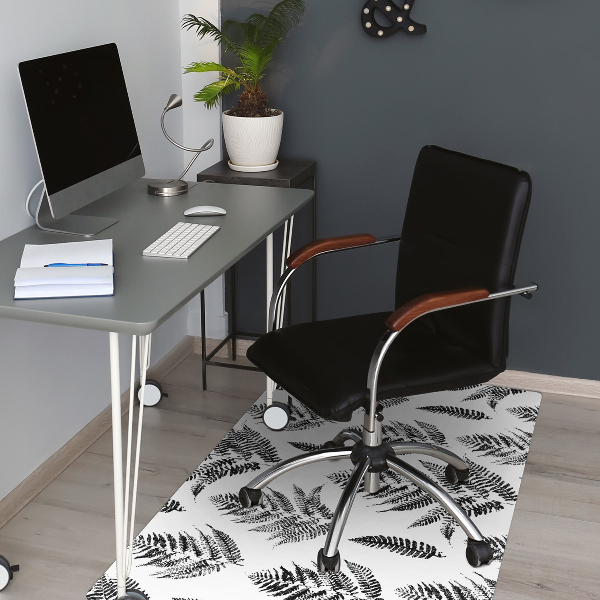 Office chair mat imprints of ferns