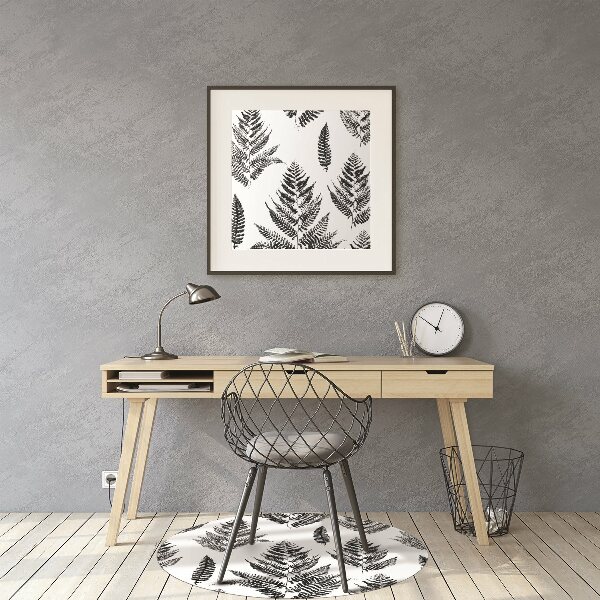 Office chair mat imprints of ferns