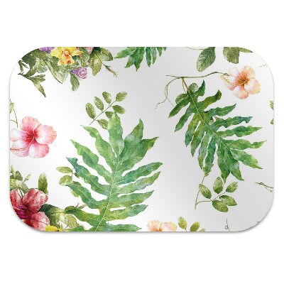 Office chair mat Leaves and flowers