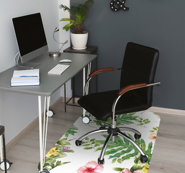 Office chair mat Leaves and flowers