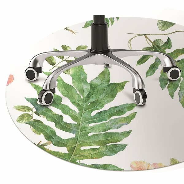 Office chair mat Leaves and flowers