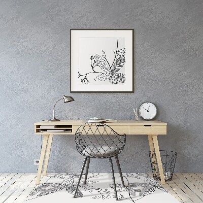 Desk chair mat flowers Doodle