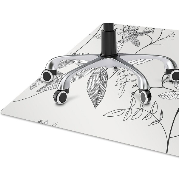 Desk chair mat flowers Doodle