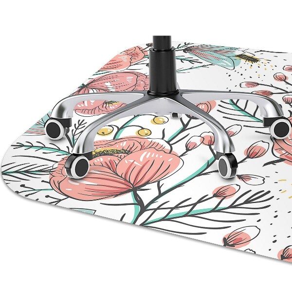 Office chair mat Poppies