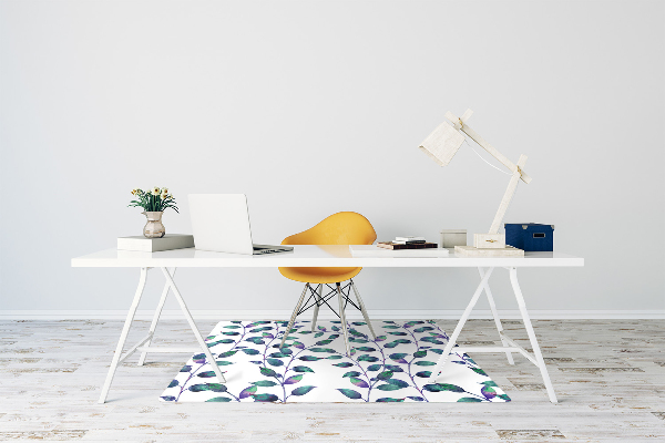 Office chair floor protector fairytale leaves