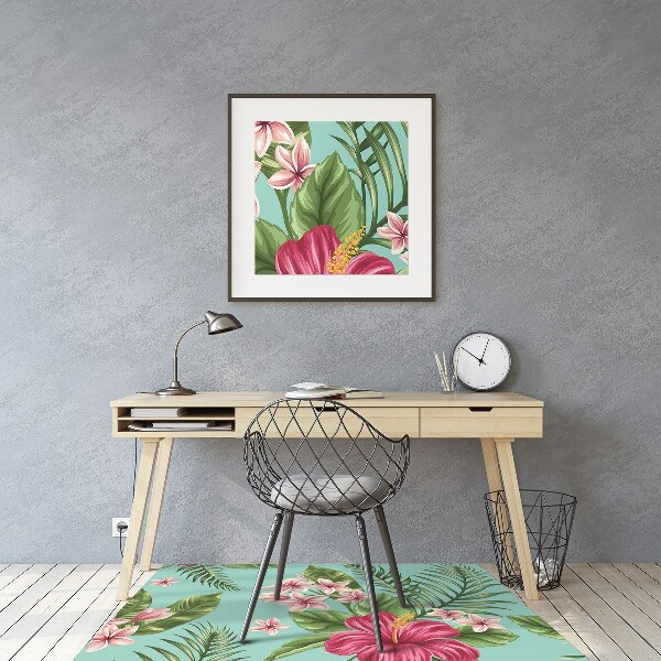 Office chair mat flowers