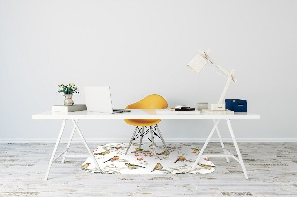 Office chair mat Birds on a branch