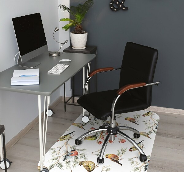 Office chair mat Birds on a branch