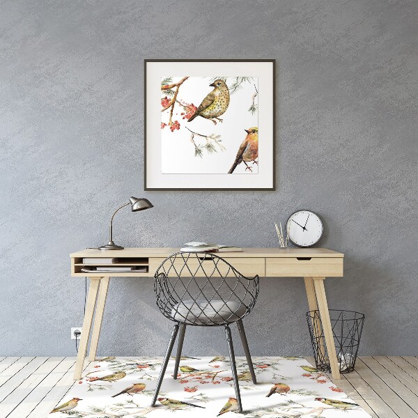 Office chair mat Birds on a branch