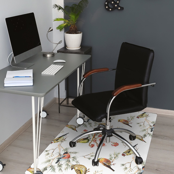 Office chair mat Birds on a branch