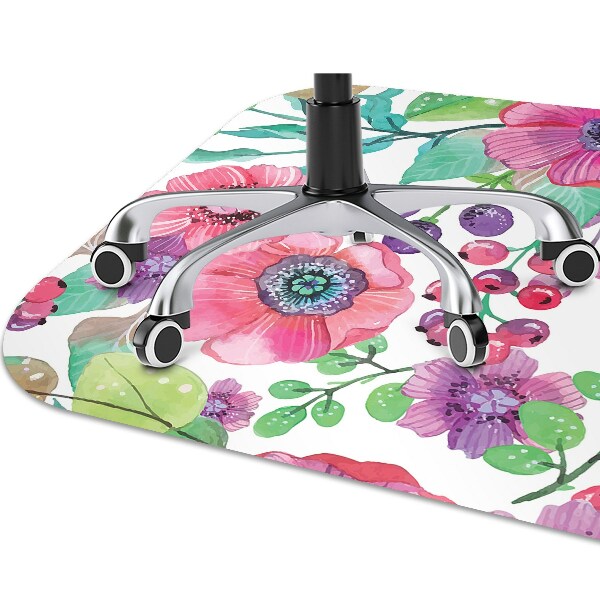 Office chair mat Flowers and berries
