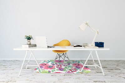 Office chair mat Flowers and berries