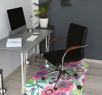 Office chair mat Flowers and berries