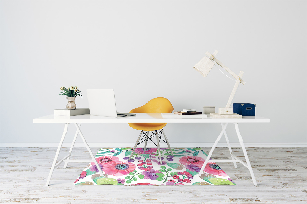 Office chair mat Flowers and berries