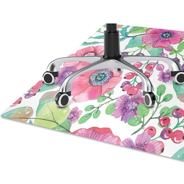 Office chair mat Flowers and berries