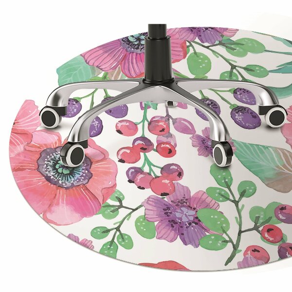 Office chair mat Flowers and berries