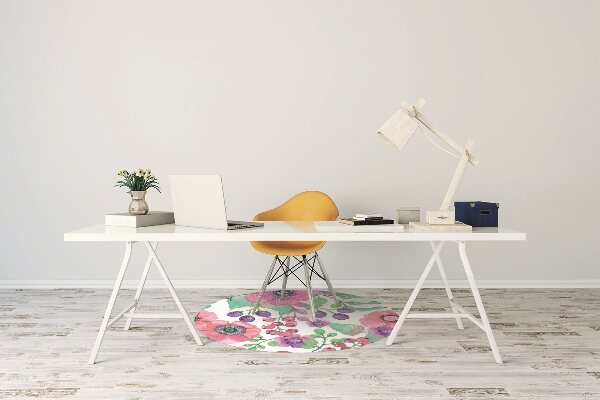 Office chair mat Flowers and berries