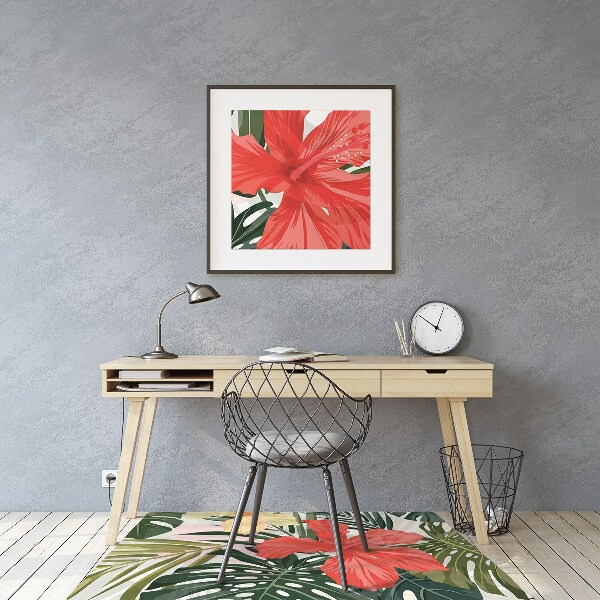 Office chair floor protector Hawaiian island