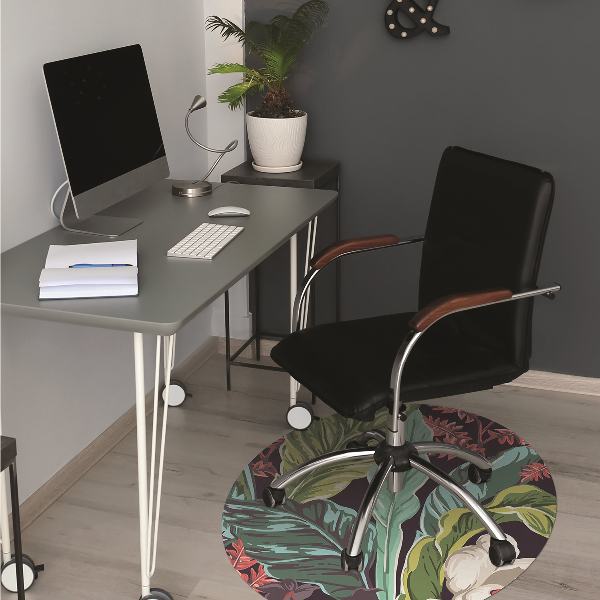 Office chair floor protector floral design