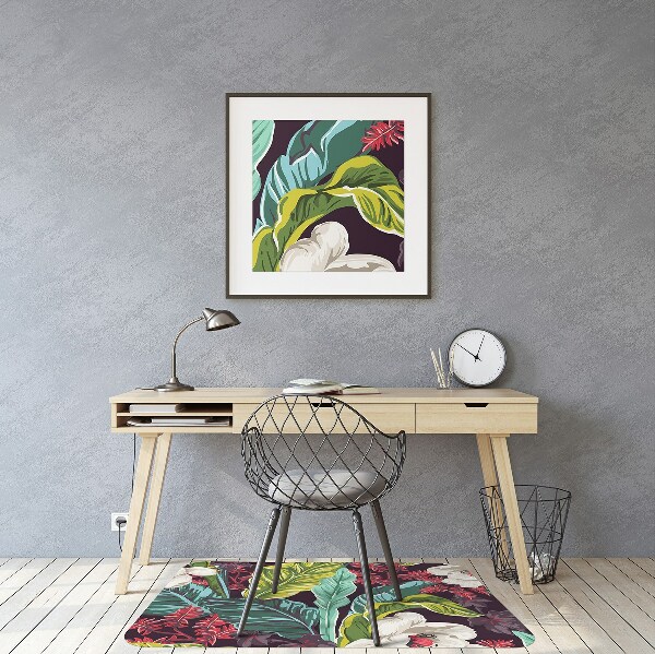Office chair floor protector floral design