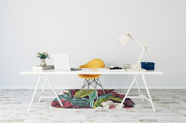 Office chair floor protector floral design