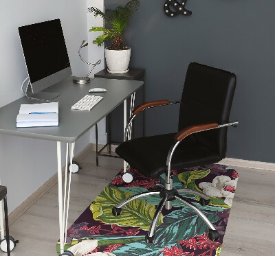 Office chair floor protector floral design