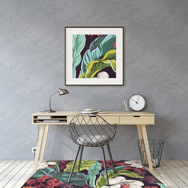 Office chair floor protector floral design