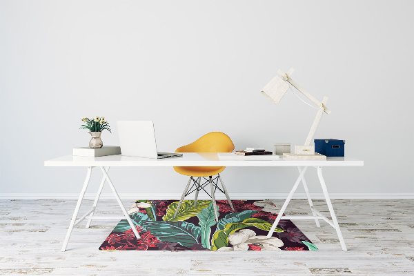 Office chair floor protector floral design