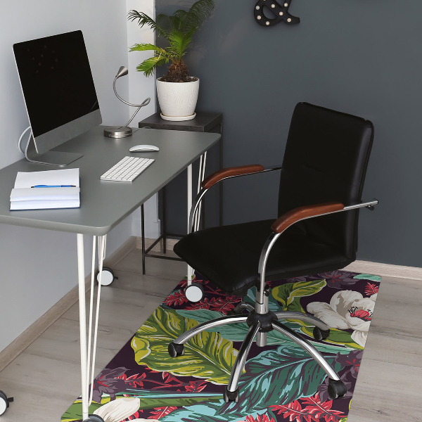 Office chair floor protector floral design