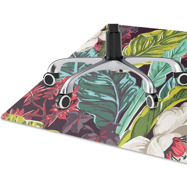 Office chair floor protector floral design