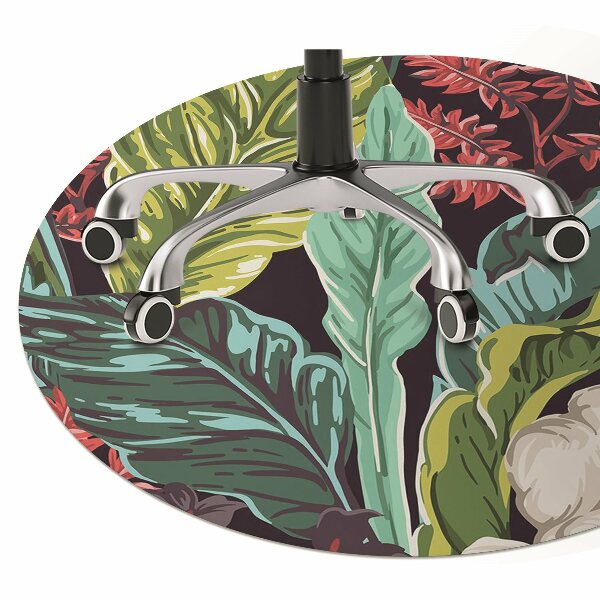 Office chair floor protector floral design