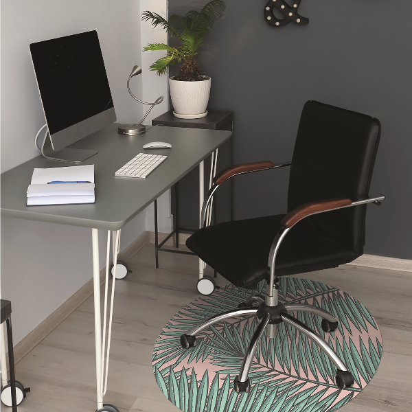 Office chair mat exotic leaf
