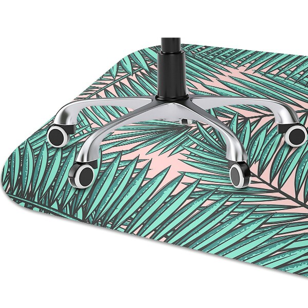 Office chair mat exotic leaf