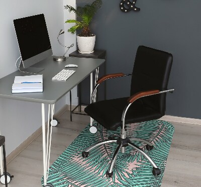 Office chair mat exotic leaf