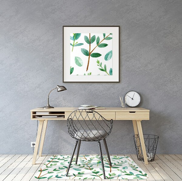 Office chair mat green branches