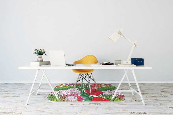 Office chair mat Colorful flowers