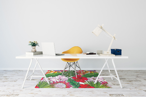 Office chair mat Colorful flowers