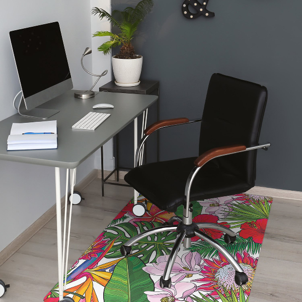 Office chair mat Colorful flowers