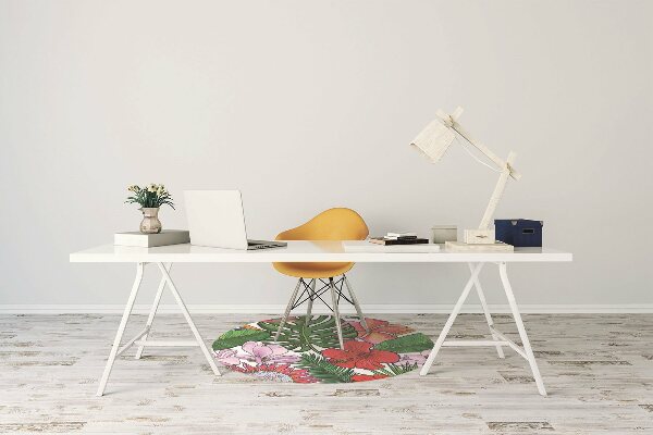 Office chair mat Colorful flowers