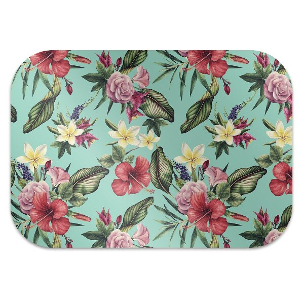 Office chair mat Leaves and flowers