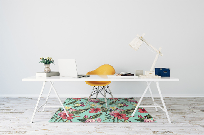 Office chair mat Leaves and flowers