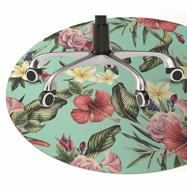 Office chair mat Leaves and flowers
