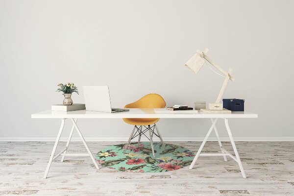 Office chair mat Leaves and flowers