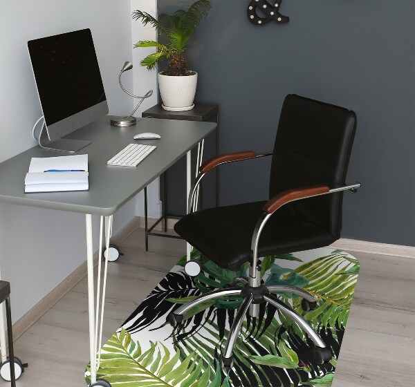 Office chair mat tropical leaves