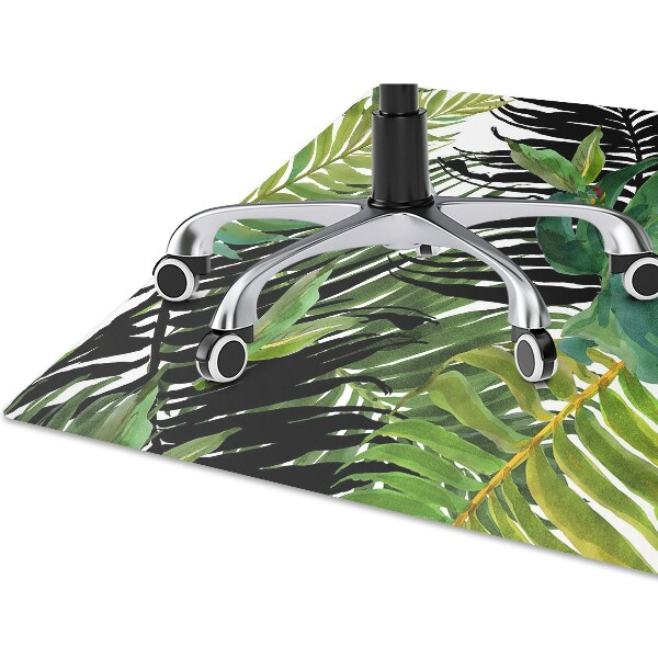 Office chair mat tropical leaves