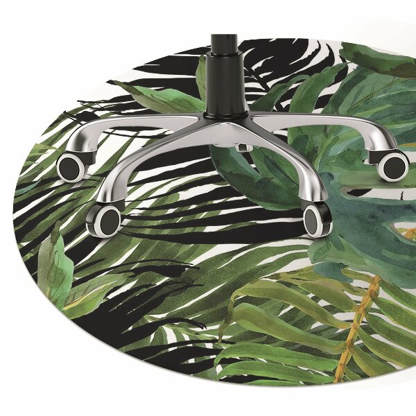 Office chair mat tropical leaves
