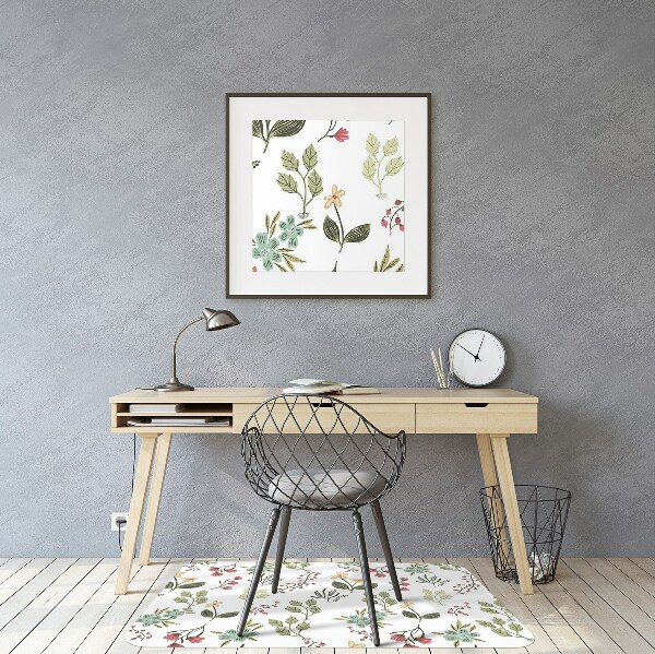 Office chair mat Berries and Flowers